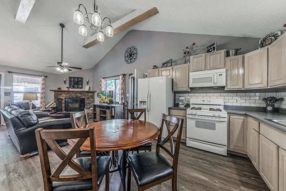 Full open kitchen with dining space and plenty of room for cooking