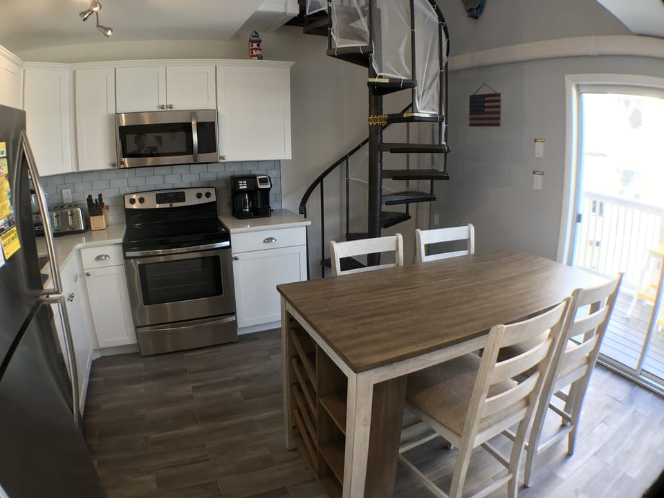 Kitchen and dining area on the main floor.