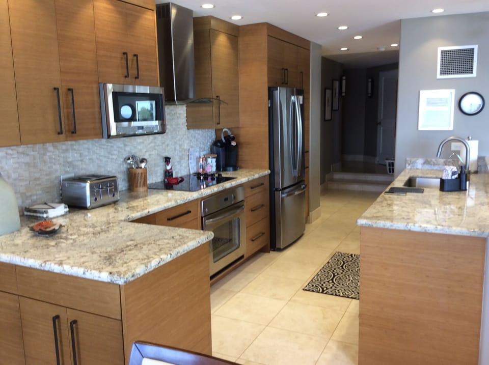 The kitchen is large and spacious, all s/s appliances