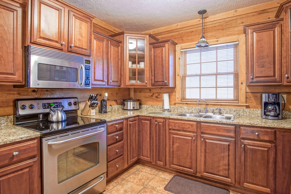 The kitchen is located on the main level.