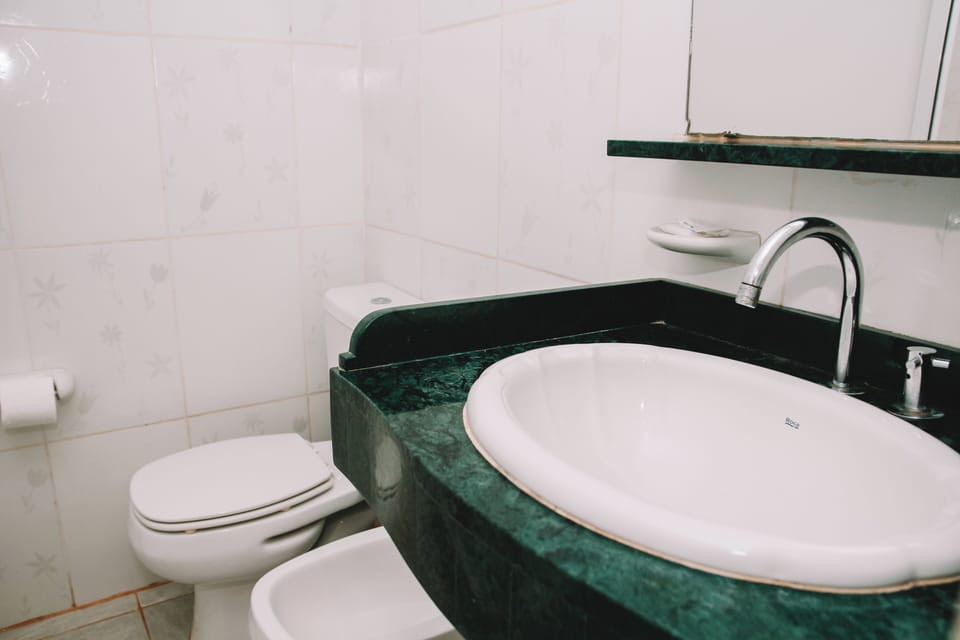 Shower, free toiletries, hair dryer, bidet
