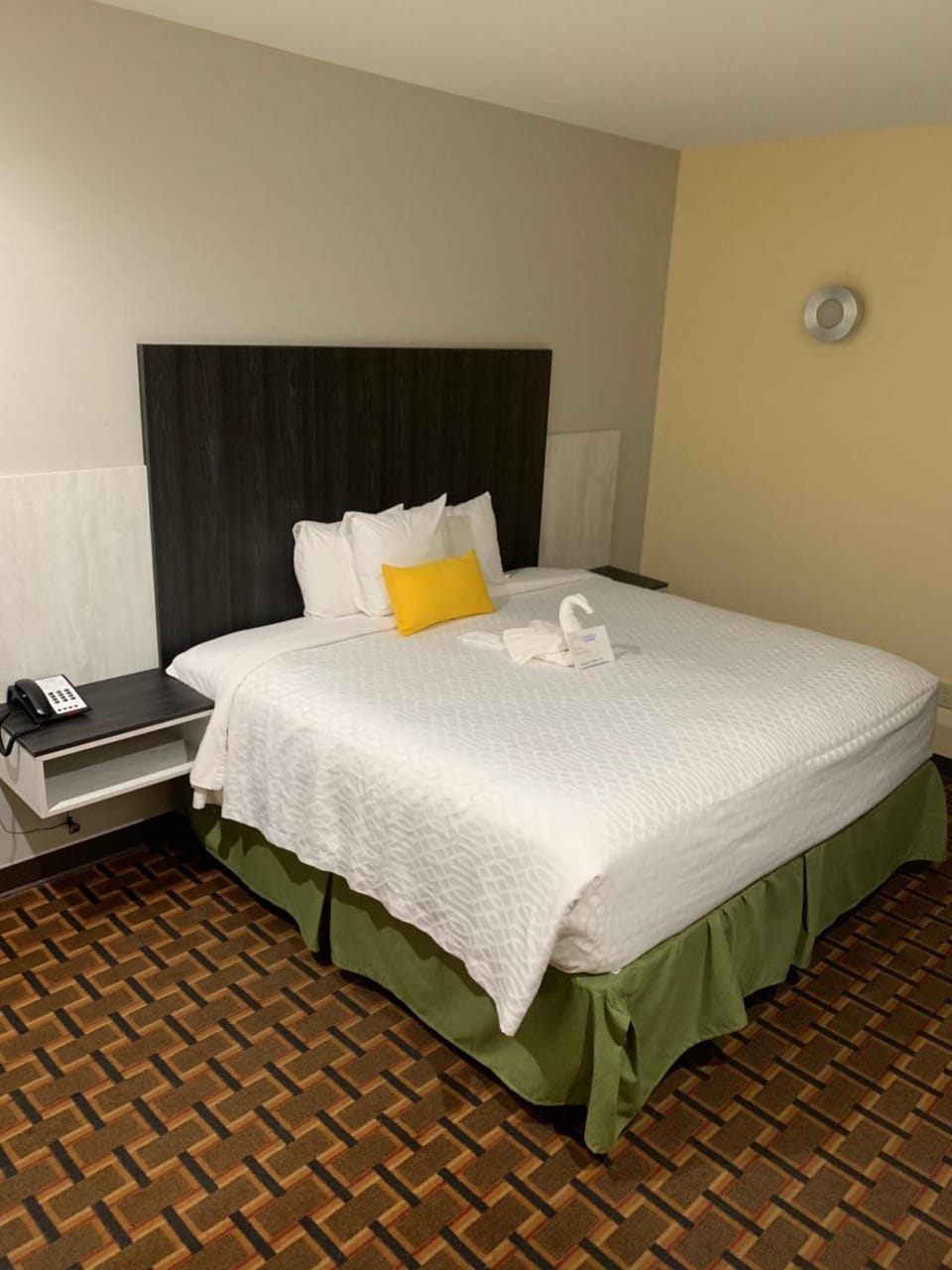 Desk, blackout drapes, iron/ironing board, WiFi (free)