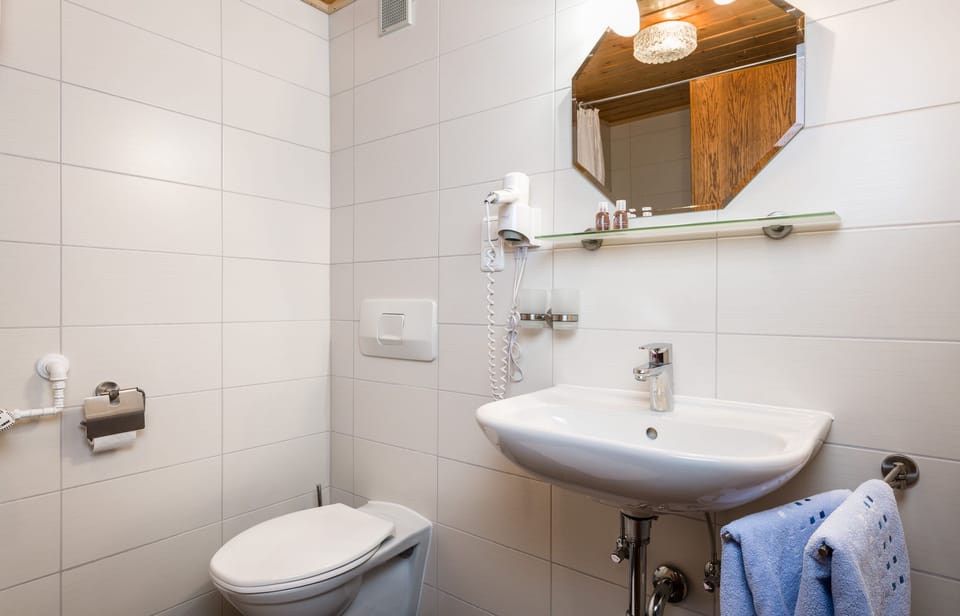 Basic Double Room Single Use | Bathroom | Hair dryer, towels