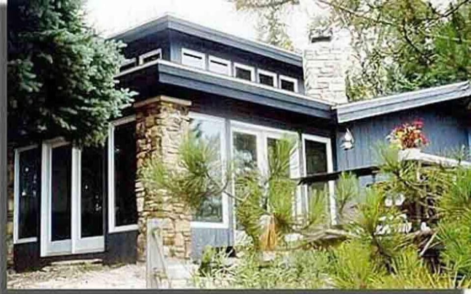 Viewing the house while walking up from the lake.