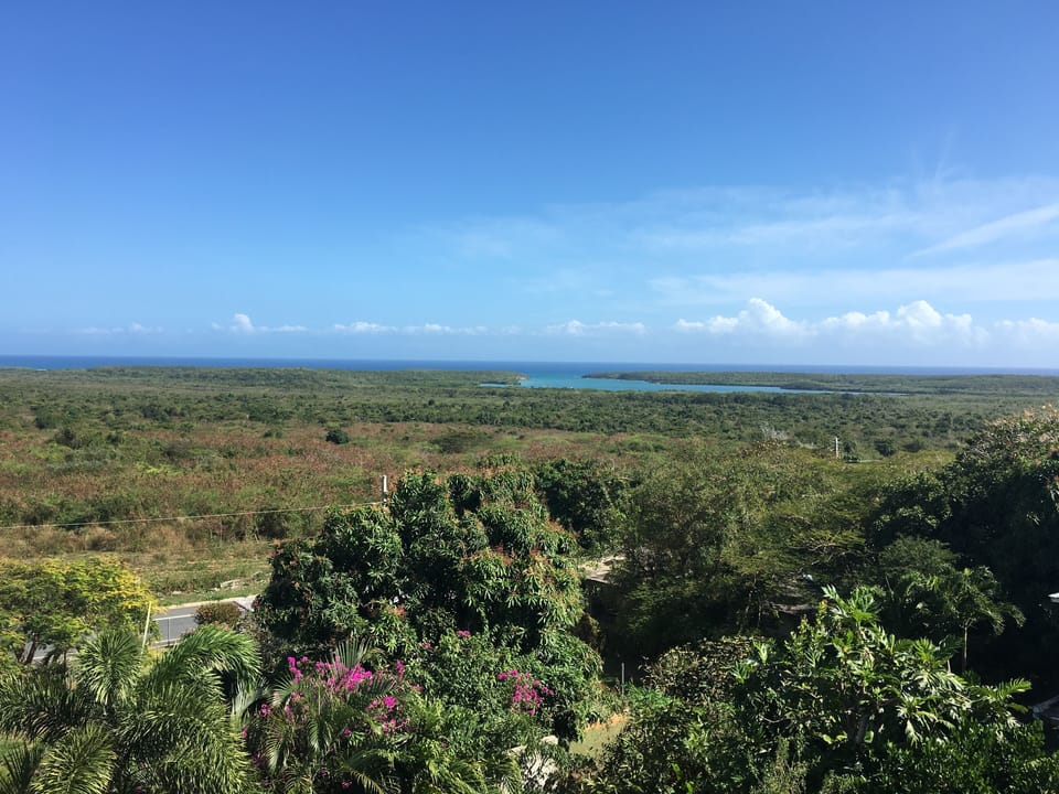 View from the balcony overlooking the Caribbean Sea 