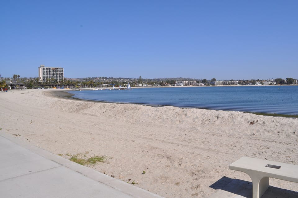 View of bay out in front of direct walkway.