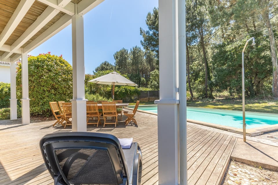 Enjoy reminiscing about your day while sipping a glass of wine outside on the patio.