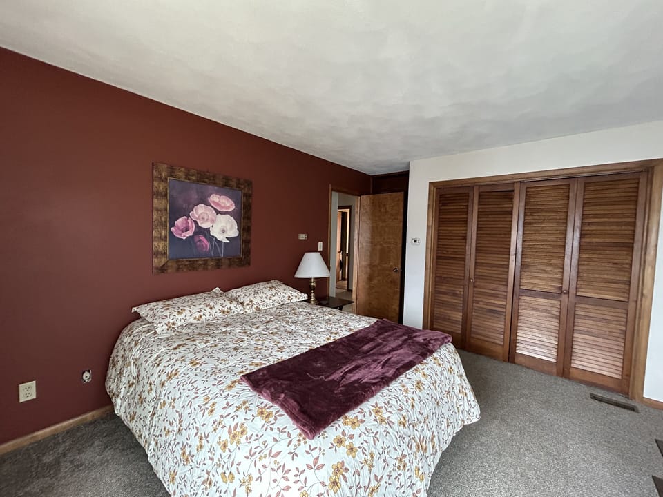 Pic shows large closet.  There is now a King size bed in this room.