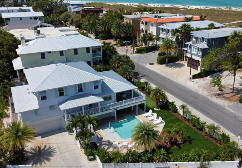 The large private pool area is THE place to be on a sunny day!