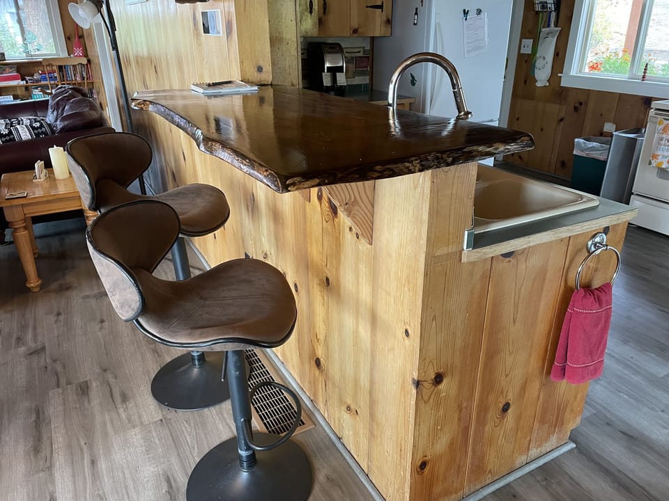 Bar area between the living room and dining room