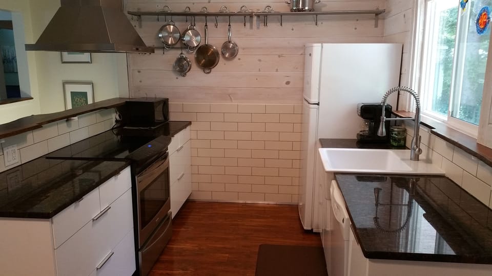 Great kitchen! Induction stove, convection oven, dishwasher, disposal, granite!