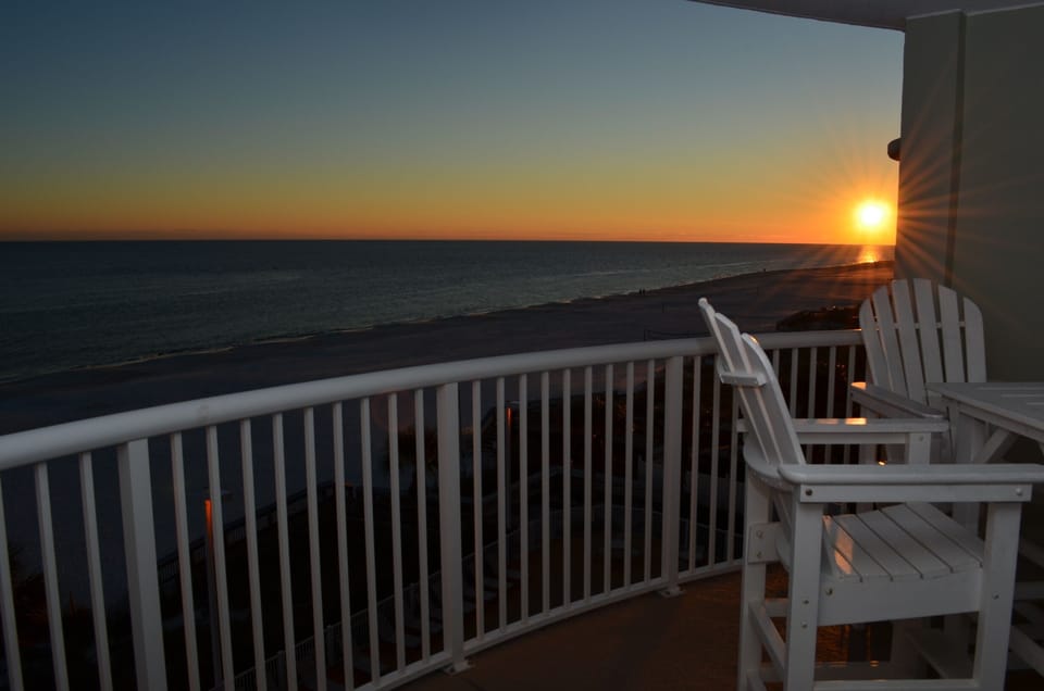 Take in an amazing Orange Beach Sunset from your own private balcony.