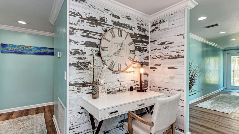 We have 2 private desks, chairs and printers at this home. Great for working remotely.