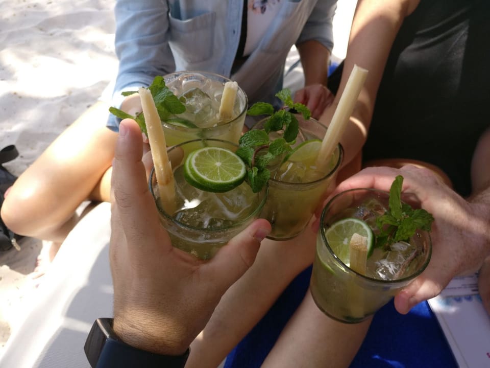 Mojitos with pure sugarcane at Le Zabra in Tulum