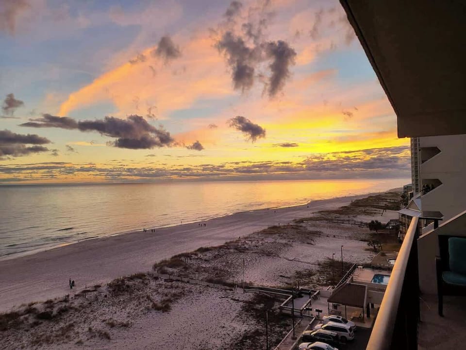 This is the view from the balcony and it has not been enhanced/altered.