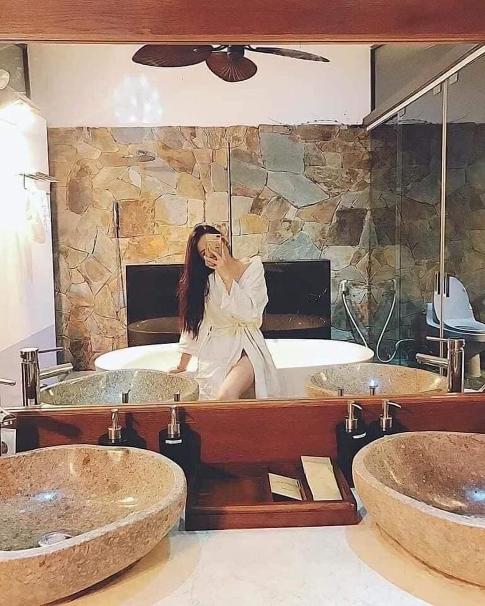 Basic Villa | Bathroom | Designer toiletries, hair dryer, slippers, bidet