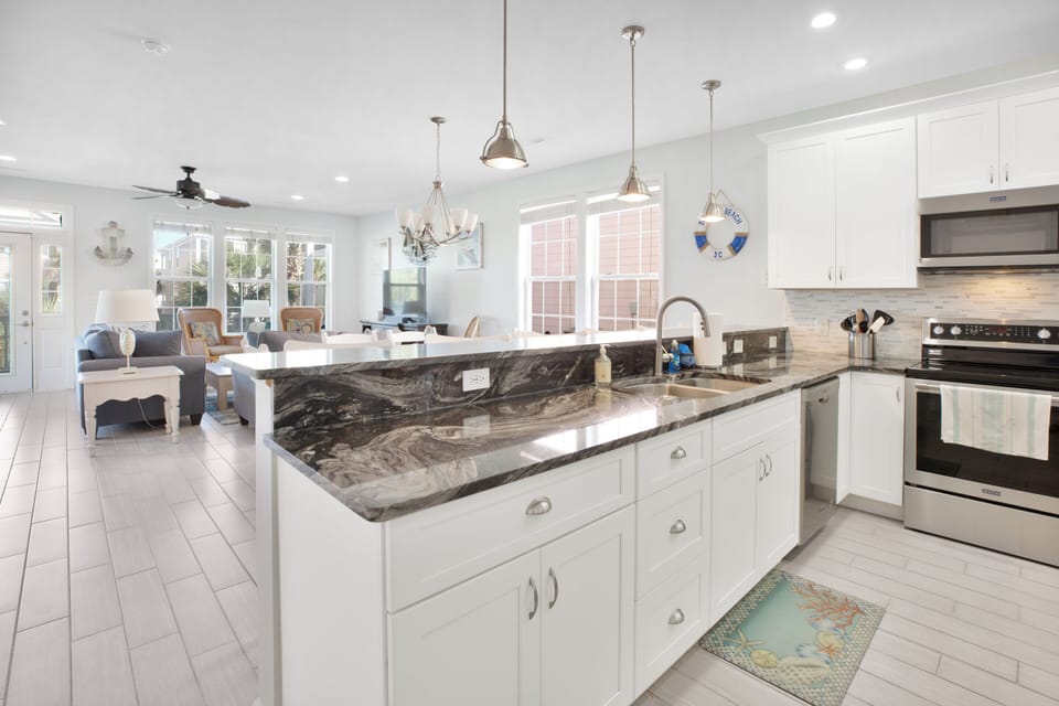 Kitchen with Granite and Stainless Steel Appliances