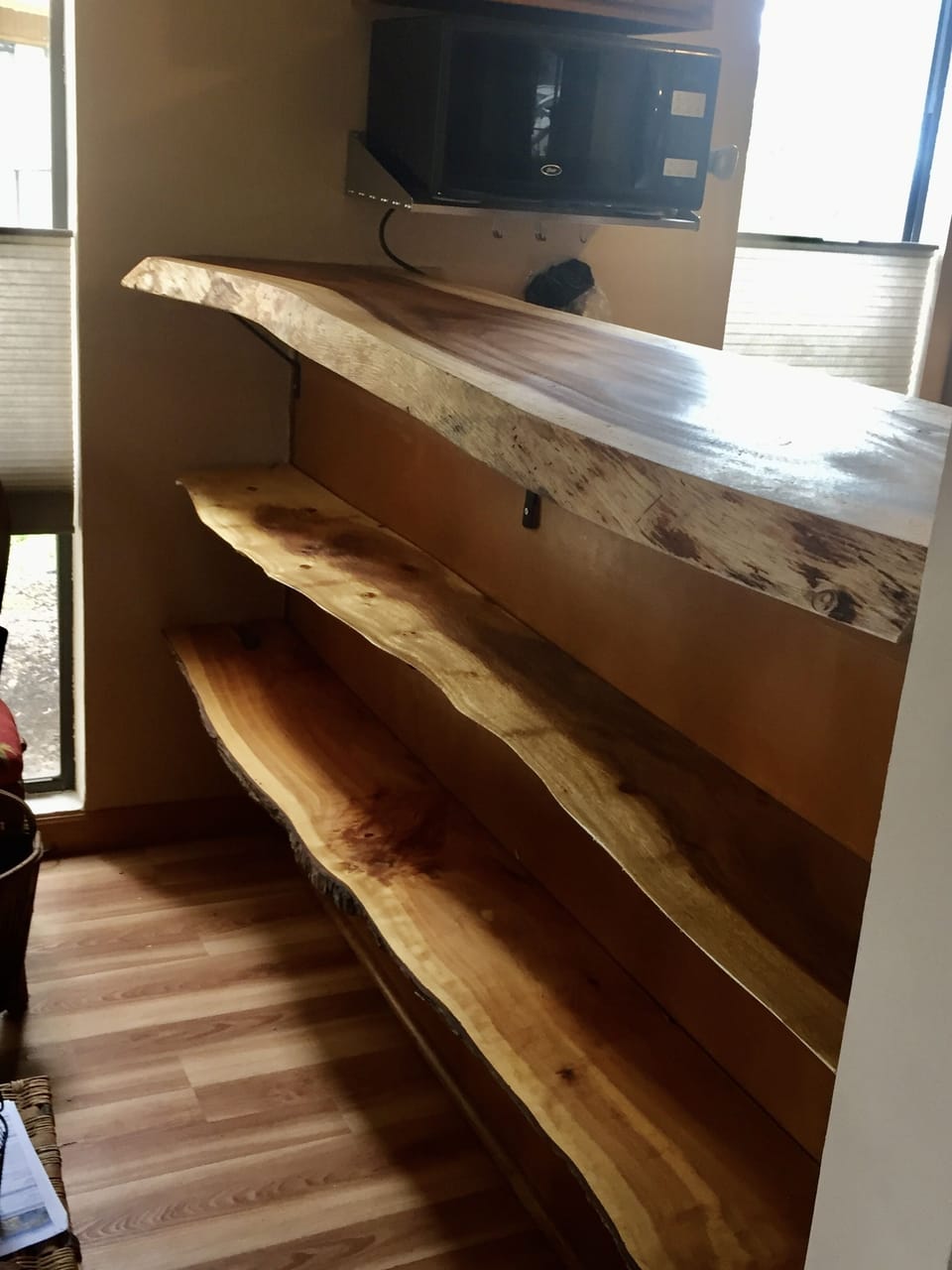 Monkey Pod Bar and Shelves