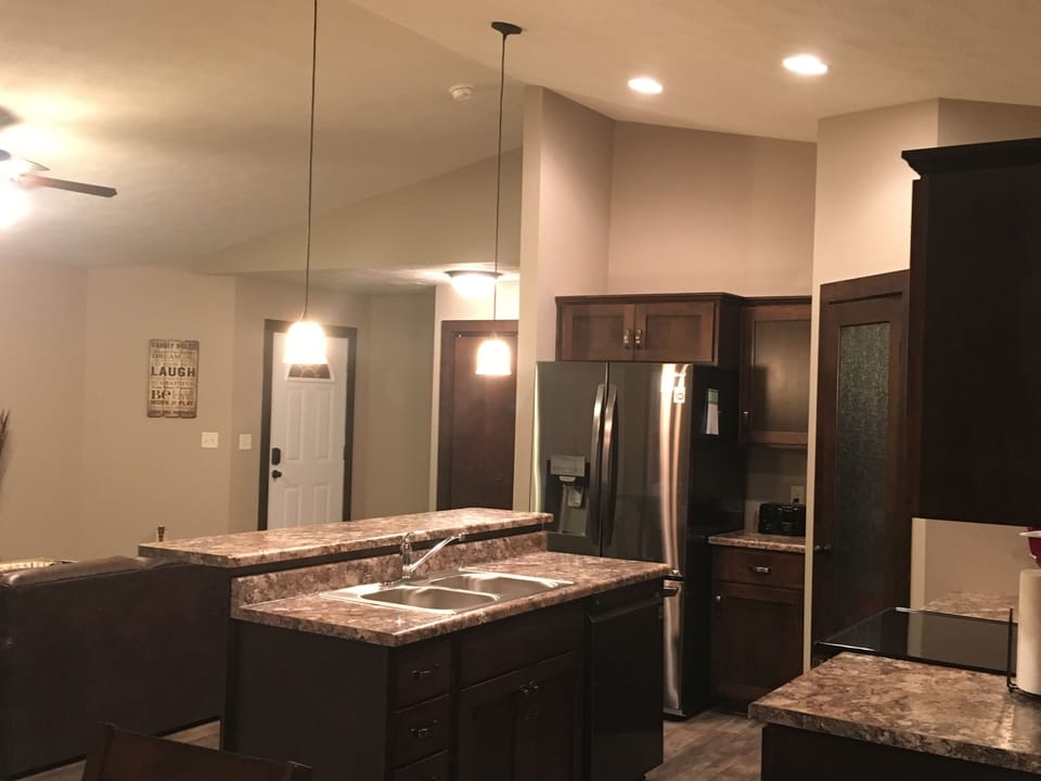 fridge with ice maker in kitchen