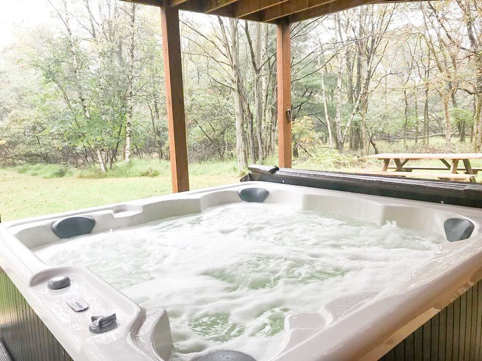 Outdoor Hot Tub under the deck