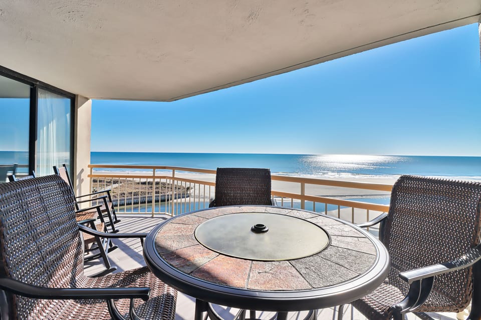 Direct Ocean Front Breathe Taking Views on Large Balcony Newly Tiled & Furnished