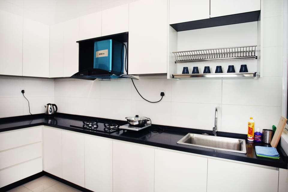 Fridge, microwave, stovetop, dishwasher