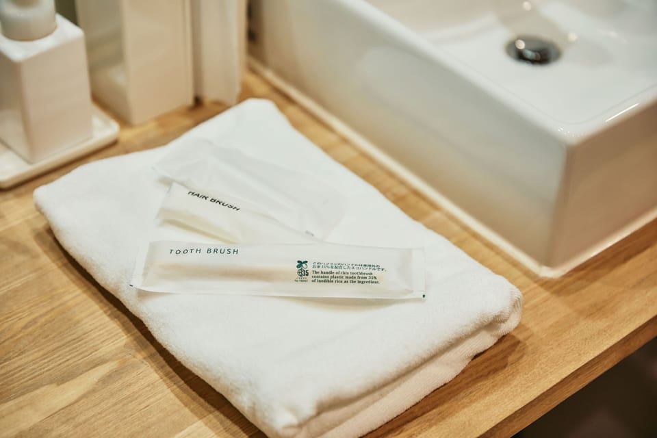 Shower, free toiletries, hair dryer, slippers