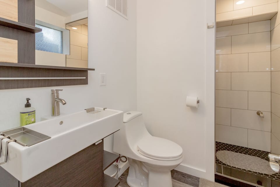 Bathroom with walk in shower