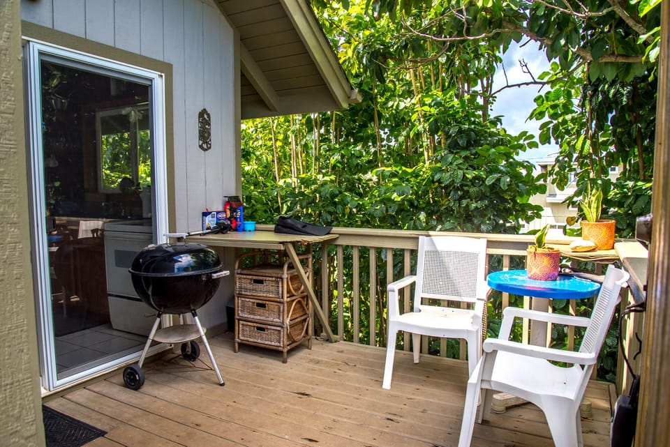 Relax and enjoy your private locked deck up in the trees.