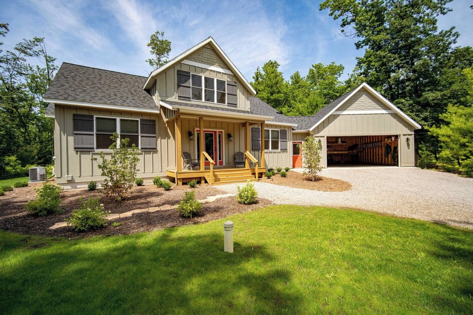Great wooded lot. Private, yet close to town.
