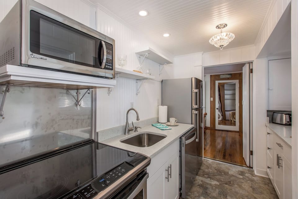 Fully equipped kitchen with modern appliances