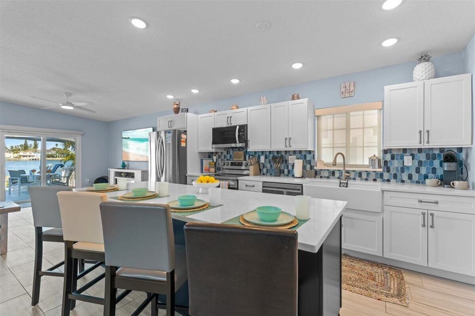 Updated and fully equipped with premium appliances, a coffee maker (Keurig & Standard). Plenty of counter space for cooking which also doubles as a breakfast bar.