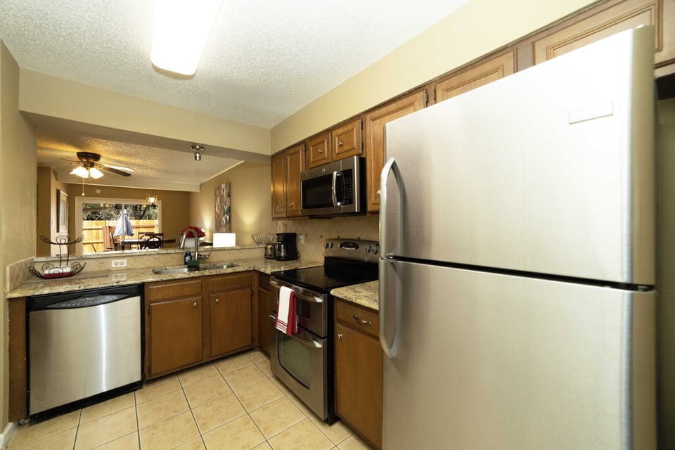 Kitchen with stainless steel appliances