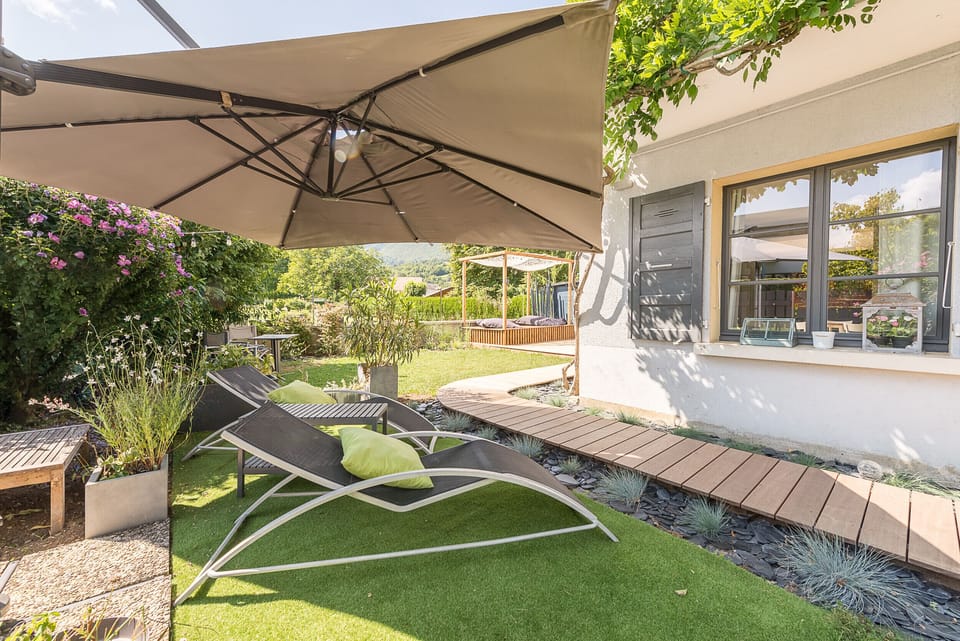 Garden with furnitures