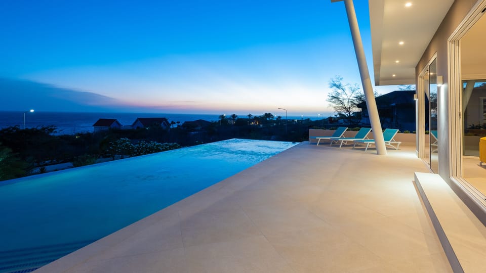unforgettable Sunsets over the ocean from the front terrace by the pool,