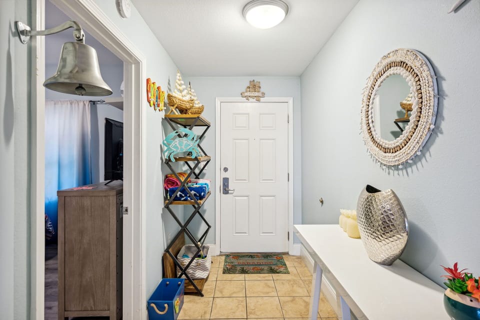 Entrance to your vacation. A few beach towels and chairs