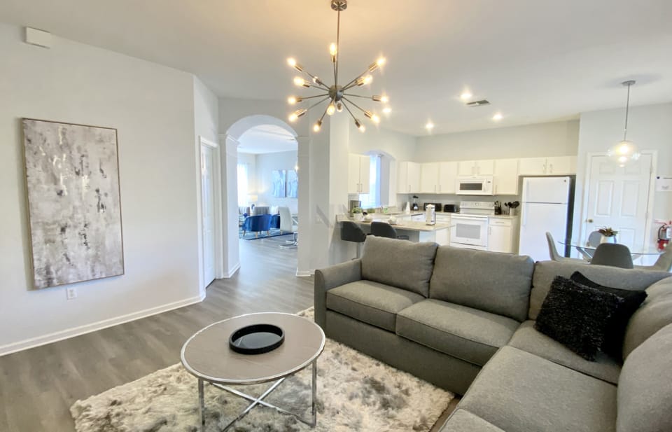Take in the panoramic view of our beautiful living room and kitchen