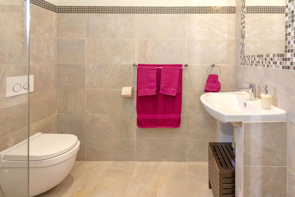 Luxury Villa | Bathroom | Shower, free toiletries, hair dryer, towels