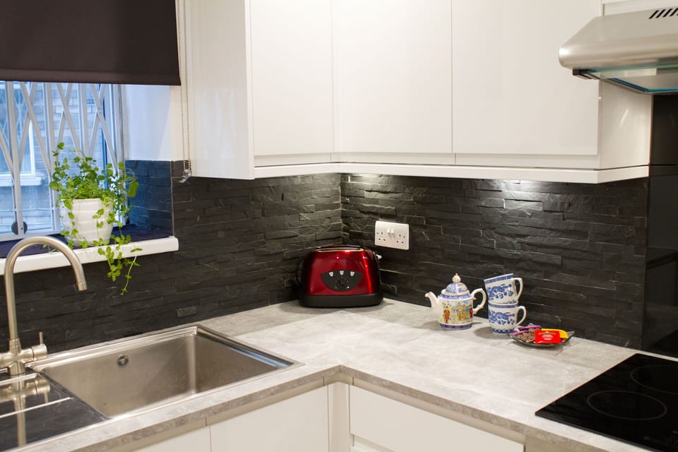 Kitchen overlooking private courtyard