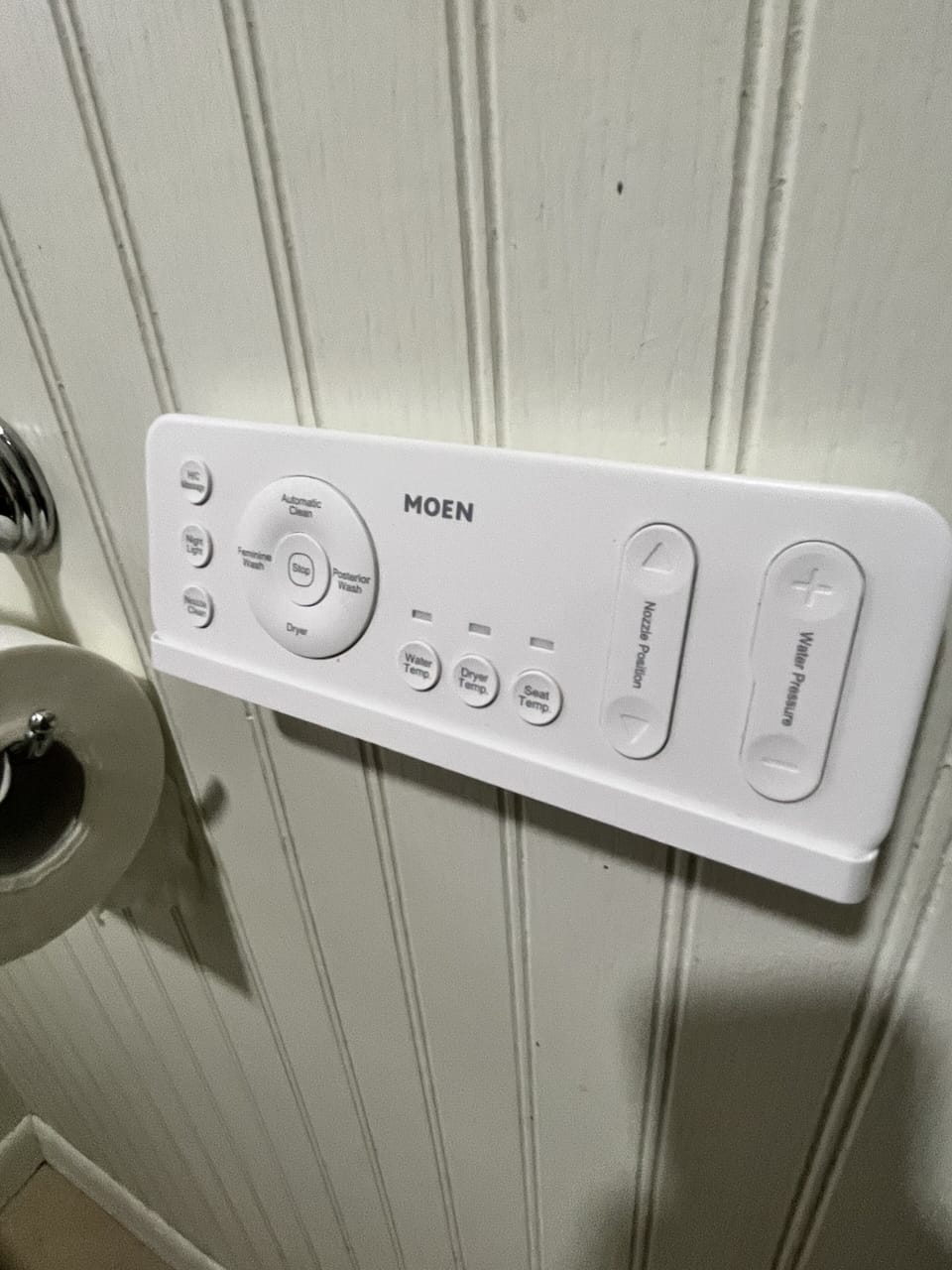 Controls for the bidet seat