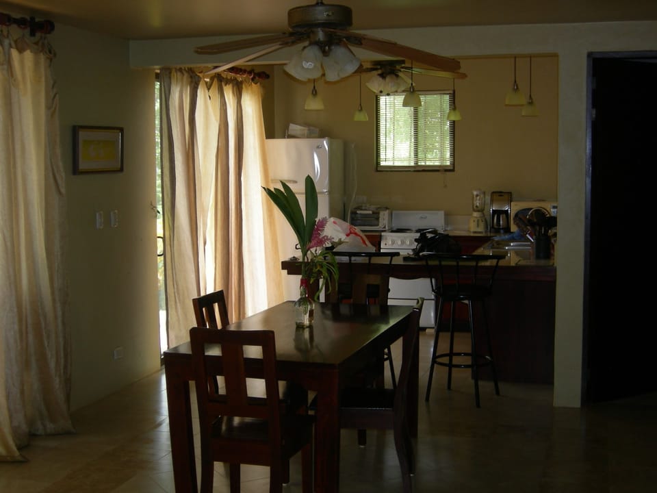 Kitchen and dining room area