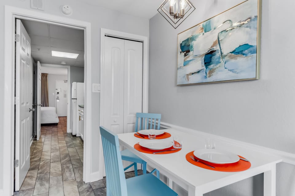 Savor delicious meals with a view in our charming oceanfront dining area!