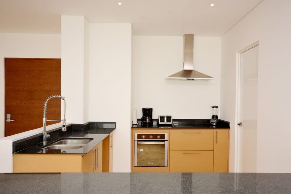 Apartment | Private kitchen | Fridge, microwave, oven, stovetop