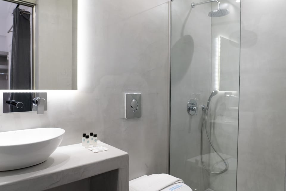 Studio | Bathroom | Shower, free toiletries, hair dryer, towels