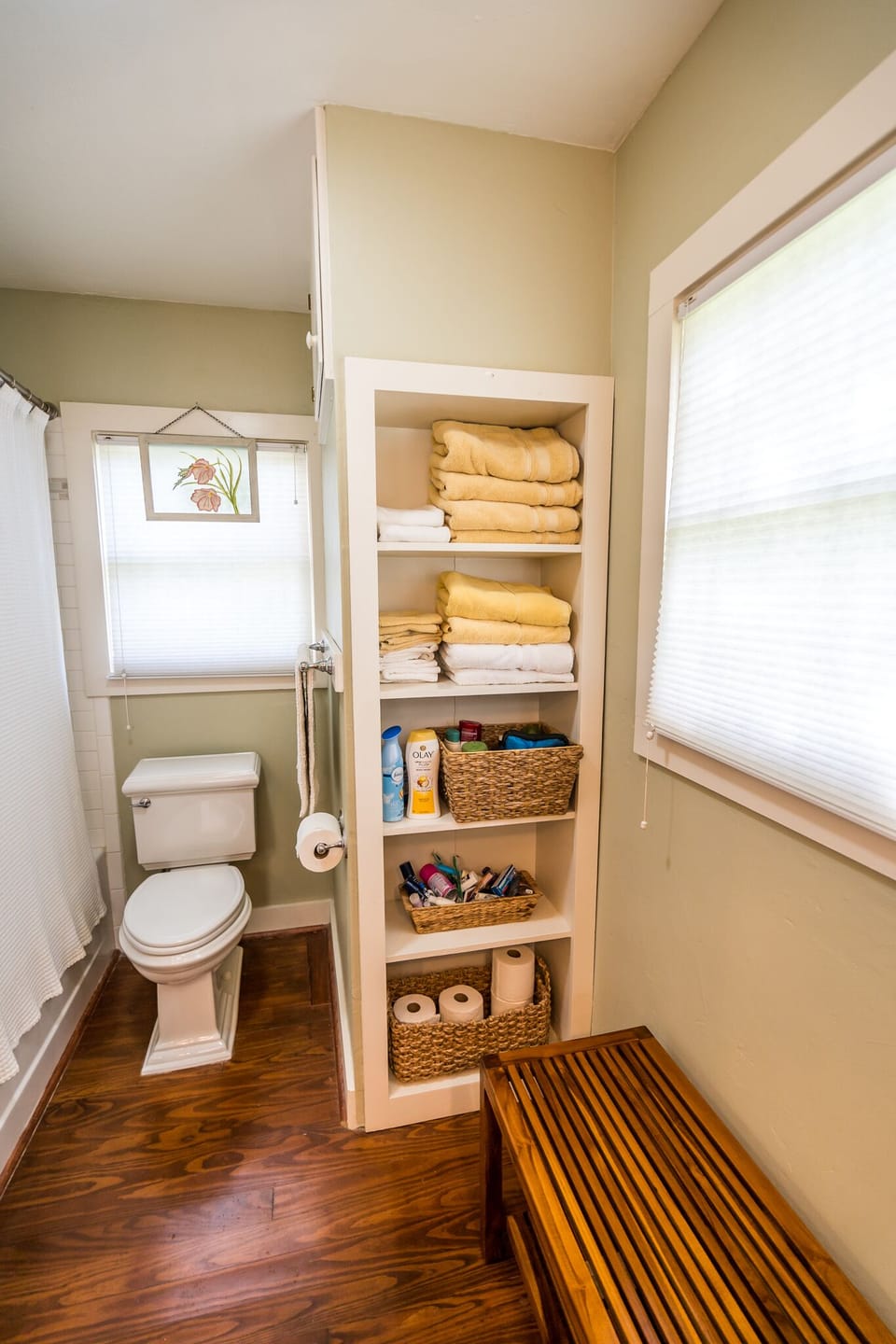 We stock towels and small toiletries for everyone's needs.