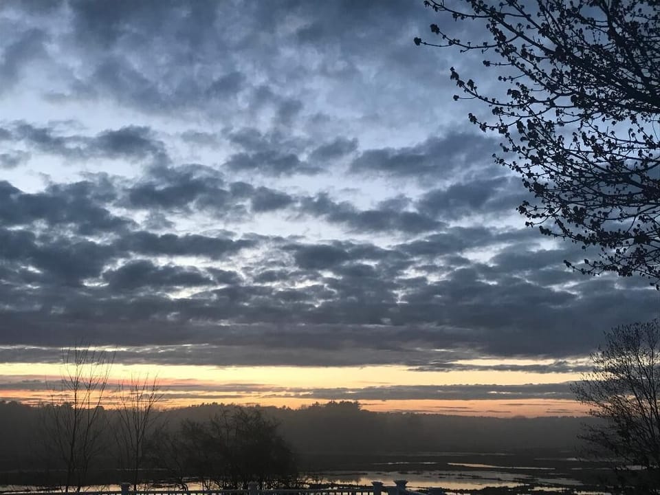 Sunset over the marsh (view from back deck)
