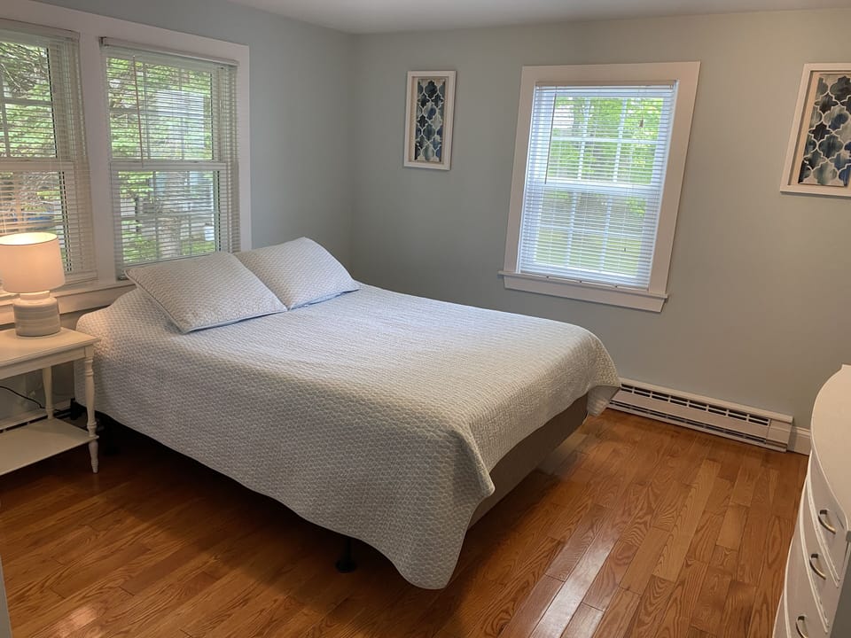 1st Floor Bedroom/Queen Bed/Bureau & Mirror/Night Stand/Closet/Darkening Shades