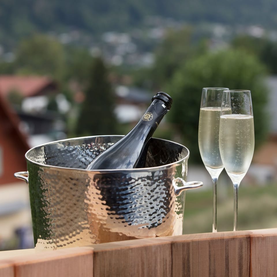 Champagne in the hot tub