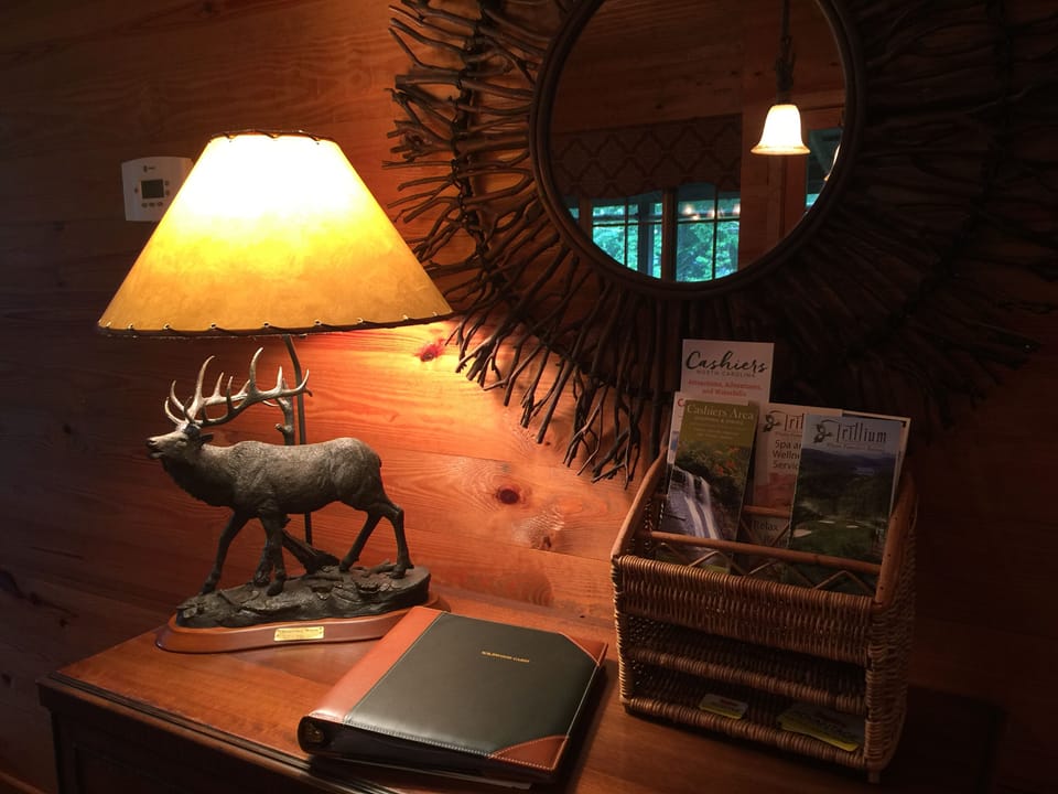 Welcome table at front entry