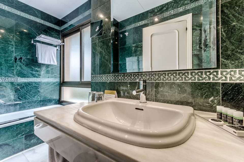Combined shower/tub, eco-friendly toiletries, hair dryer, bidet